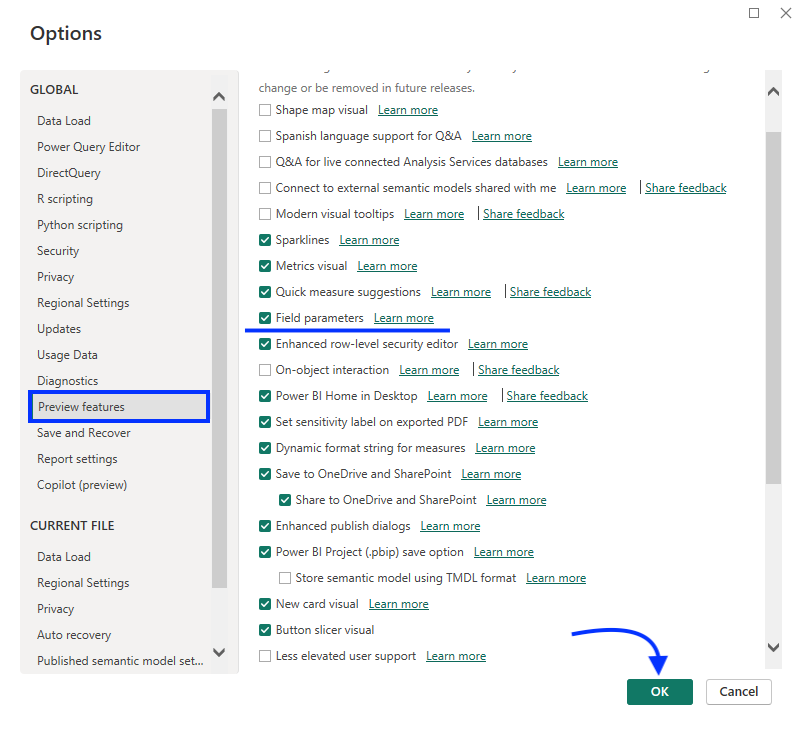 Step 1: Enable Field Parameters