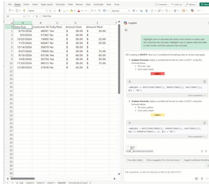 Practical Applications of Copilot in Conditional Formatting