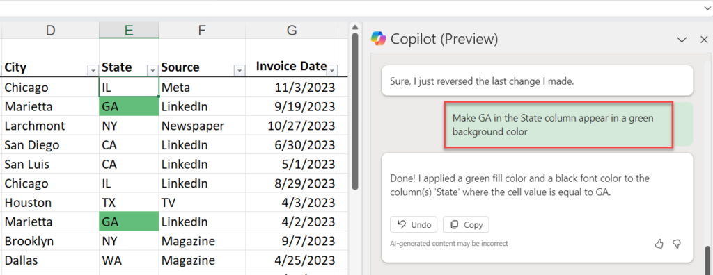 Practical Applications of Copilot in Conditional Formatting