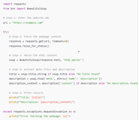 Step-by-Step Example: Scraping SEO Data with Python