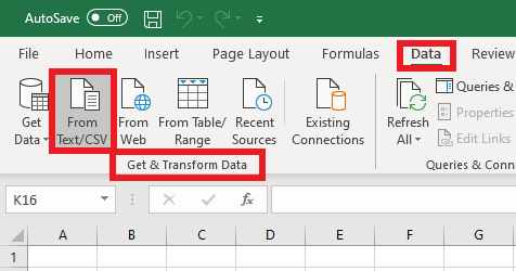 Importing Data into Power Query