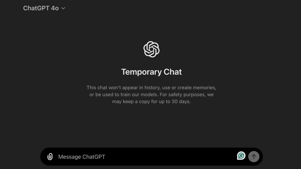 Use Temporary Chat for Quick One-Off Prompts
