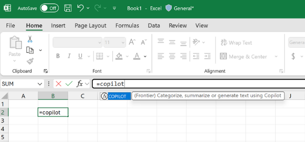 Copilot Function in Excel