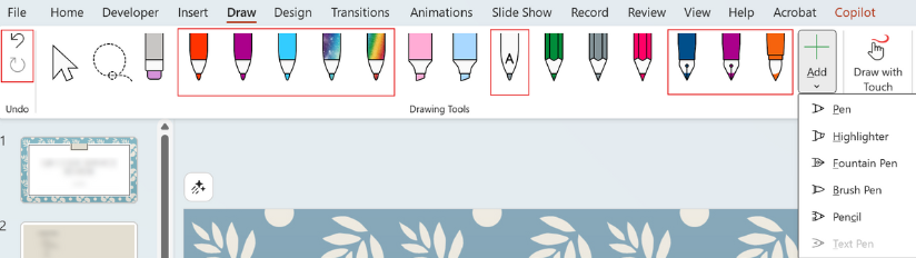 New Pen Tools & Draw Tab Customization (Windows – Insiders)